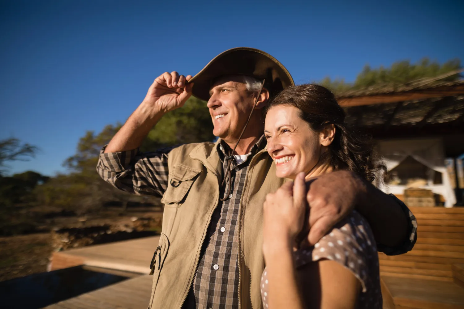 Retired couple preparing for the transition from a final paycheck to Texas TRS pension income.