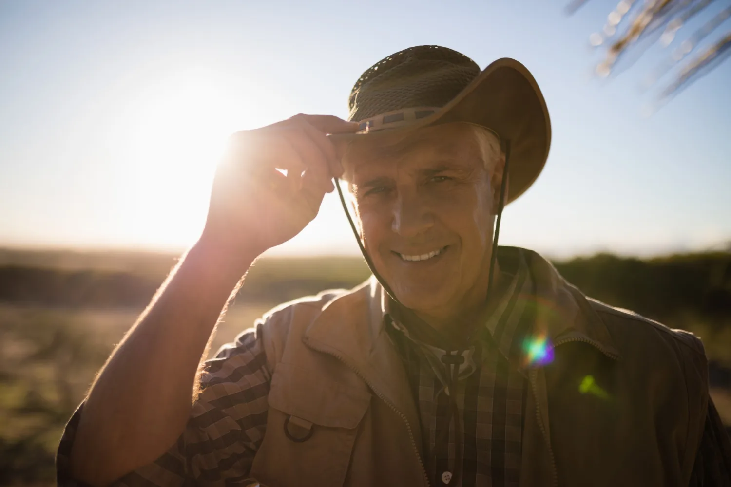 Older Texan outdoors while considering a Texas TRS sick leave service-credit purchase.