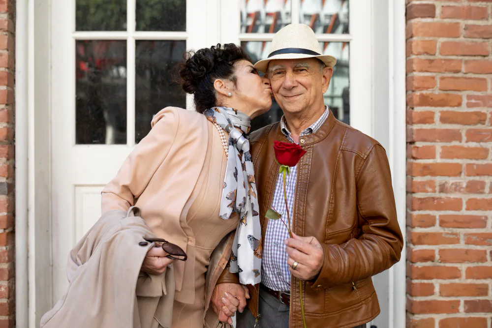 Older couple together while reviewing how remarriage can affect Social Security survivor benefits.